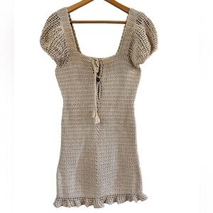 MAIYO CROCHET HAND MADE Open knit mini Dress ONE SIZE
